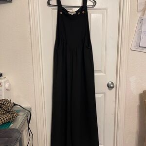 Black overalls wide leg